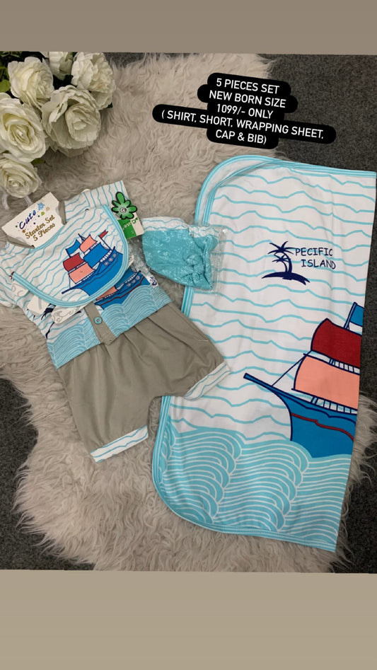 Kids Infant Affordable Baby Outfits –- Summer New Arrival 5 Pcs Starter Sets