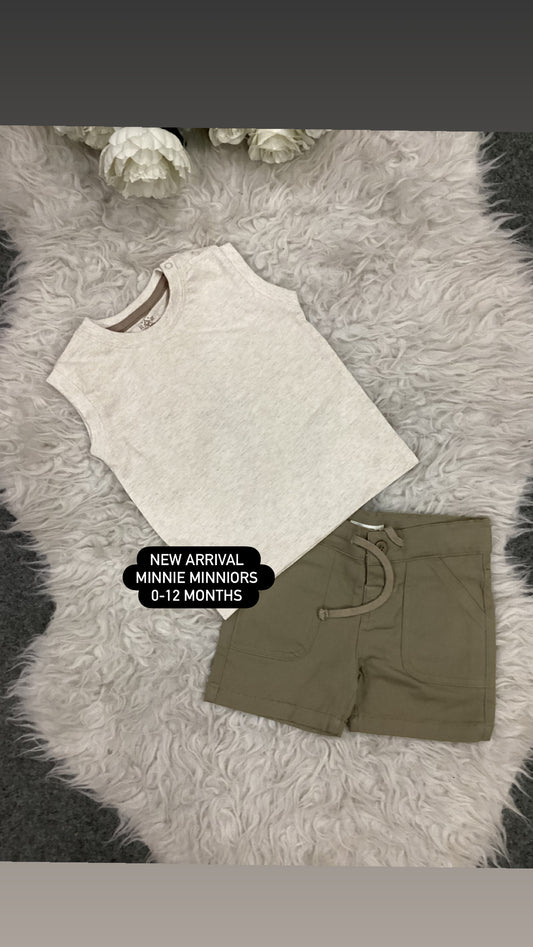 Kids Infant Affordable Baby Outfits –- Summer New Arrival Original Branded Shirt with Shorts