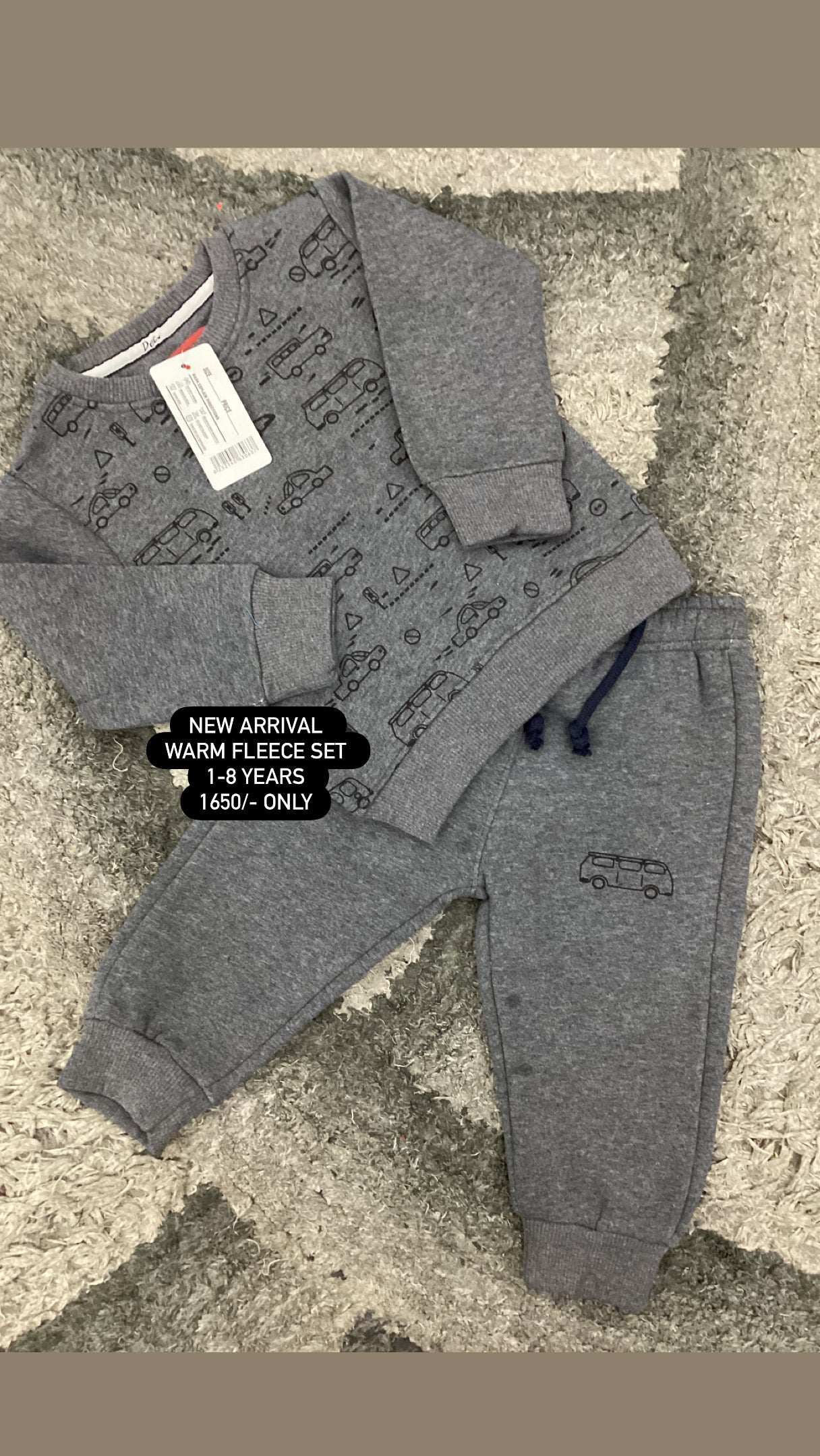 Kids Boys Girls Affordable Baby Outfits –- Winter Warm Fleece Track Suit Branded