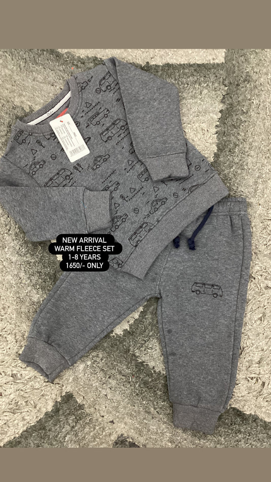 Kids Boys Girls Affordable Baby Outfits –- Winter Warm Fleece Track Suit Branded