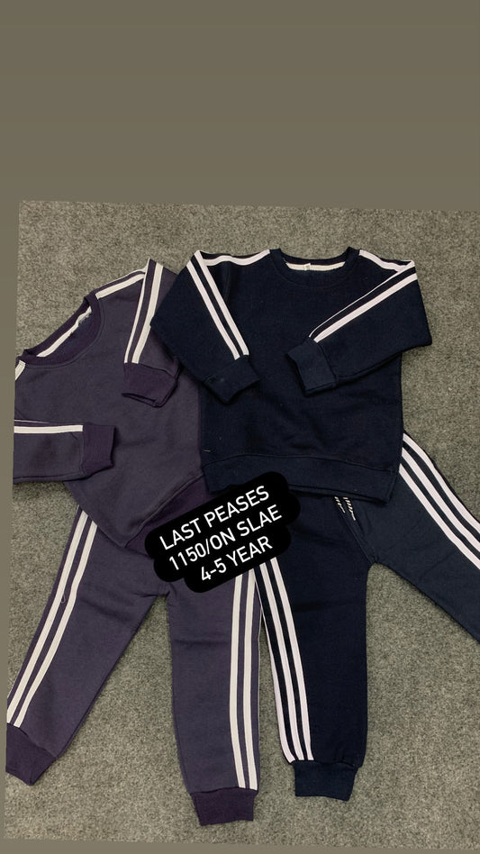Kids Boys Girls Affordable Baby Outfits –- Winter Warm Fleece Branded Addidas Suit