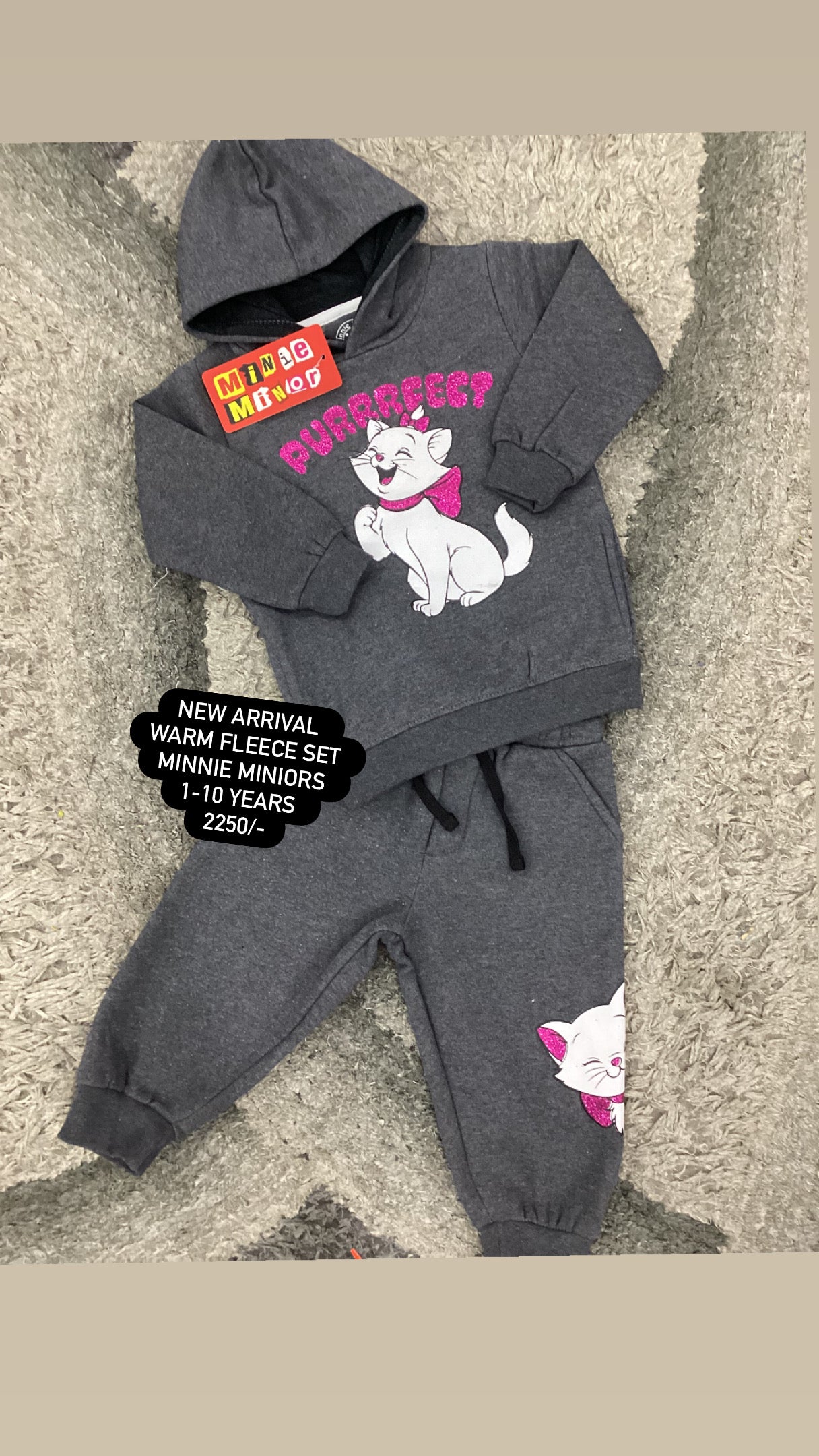 Kids Girls Affordable Baby Outfits –- Winter Warm Branded Original Minnie Minors Track suit