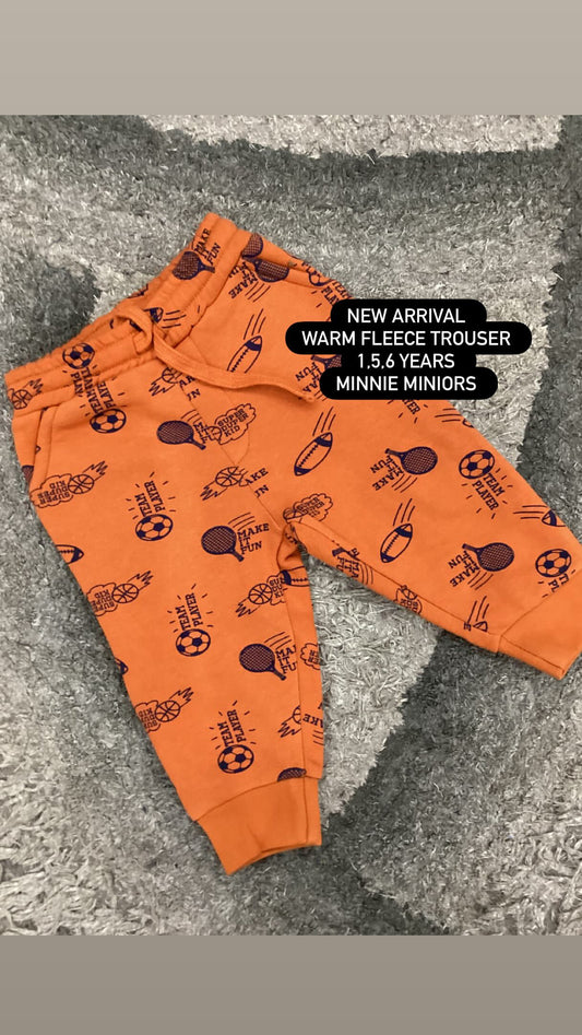 Kids Boys Affordable Baby Outfits –- Winter Fleece Warm Branded Trouser
