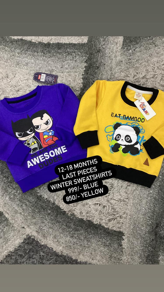 Kids Boys Girls Winter Fleece Warms Shirts Imported Branded