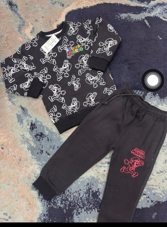 Kids Boys Affordable Baby Outfits –- Winter Warm Fleece Branded Track Suit