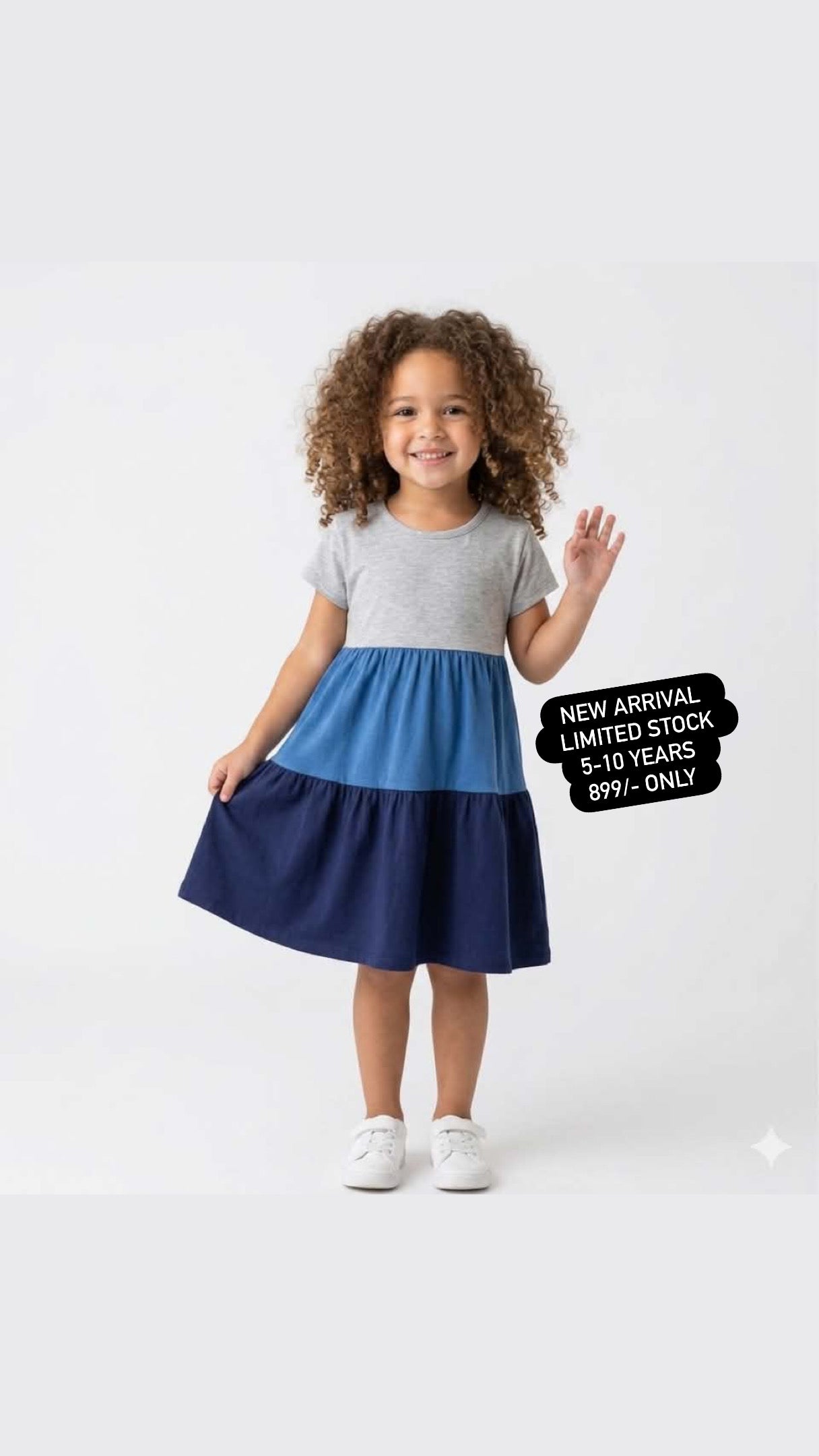 Kids Girls Affordable Baby Outfits –- Summer New Arrival Original Branded Top 3 Tierd