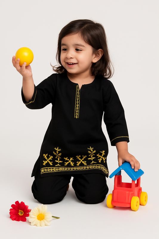 Kids Girls 2 Piece Eid New Arrivals Summer Lawn High Quality Embroider Shirts with Trouser