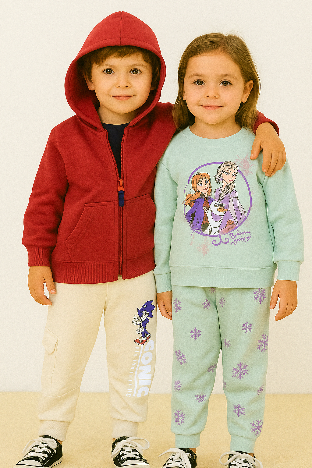 Kids Boys Girls Affordable Baby Outfits –- Original Minnie Minors Branded Fleece Trouser with Hoodie