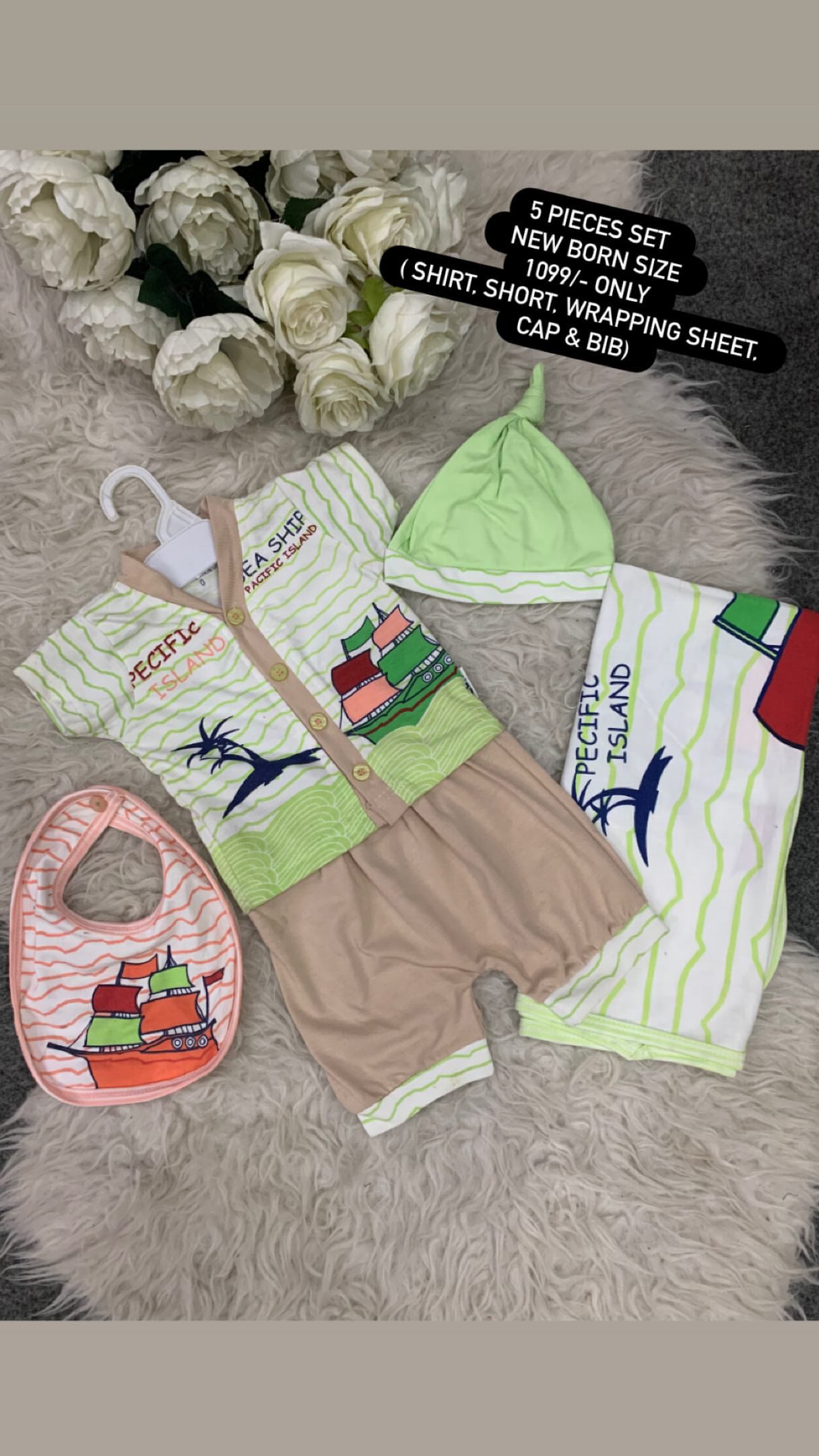 Kids Infant Affordable Baby Outfits –- Summer New Arrival 5 Pcs Starter Sets