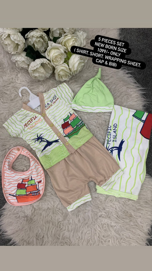 Kids Infant Affordable Baby Outfits –- Summer New Arrival 5 Pcs Starter Sets