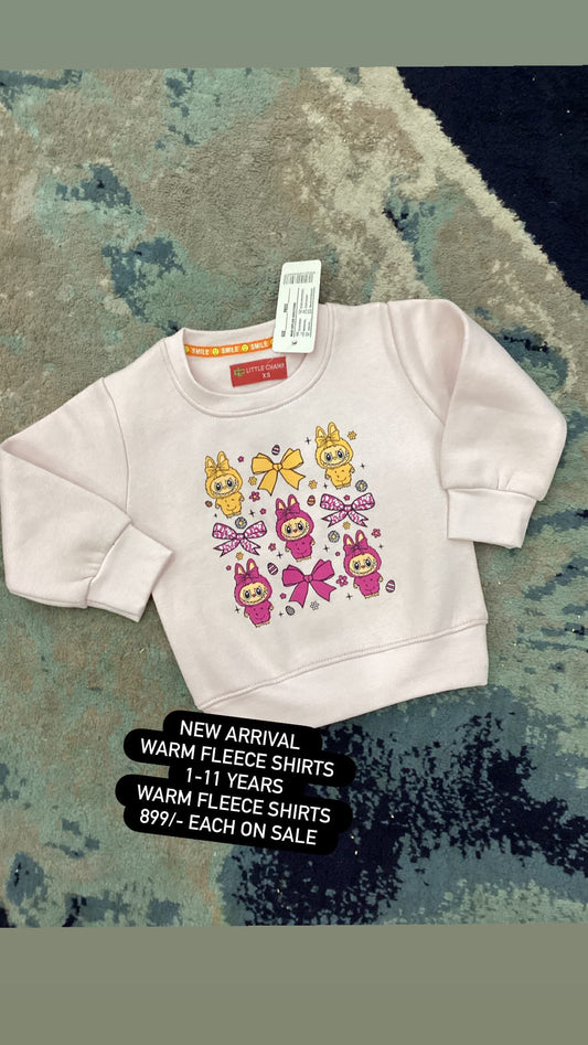 Kids Girls Affordable Baby Outfits –- Winter Fleece Warm Branded Sweat Shirt