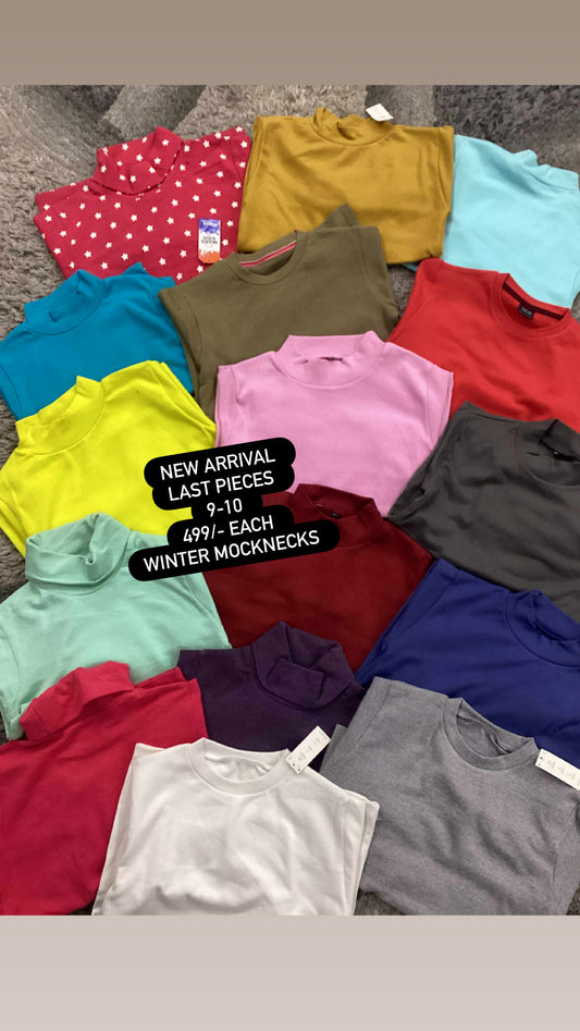 Kids Girls Boys Affordable Baby Outfits –- Winter Warm Hi/Mock Necks Pack of 3