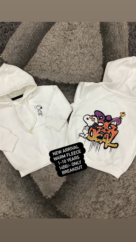 Kids Boys Girls Affordable Baby Outfits –- Winter Warm Fleece Branded Hoodie