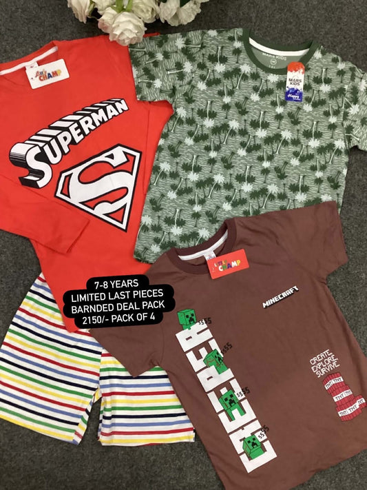 Kids Affordable Collection 2026: Kids Boys Branded Packs Deal Summer Sale 7-8 Years