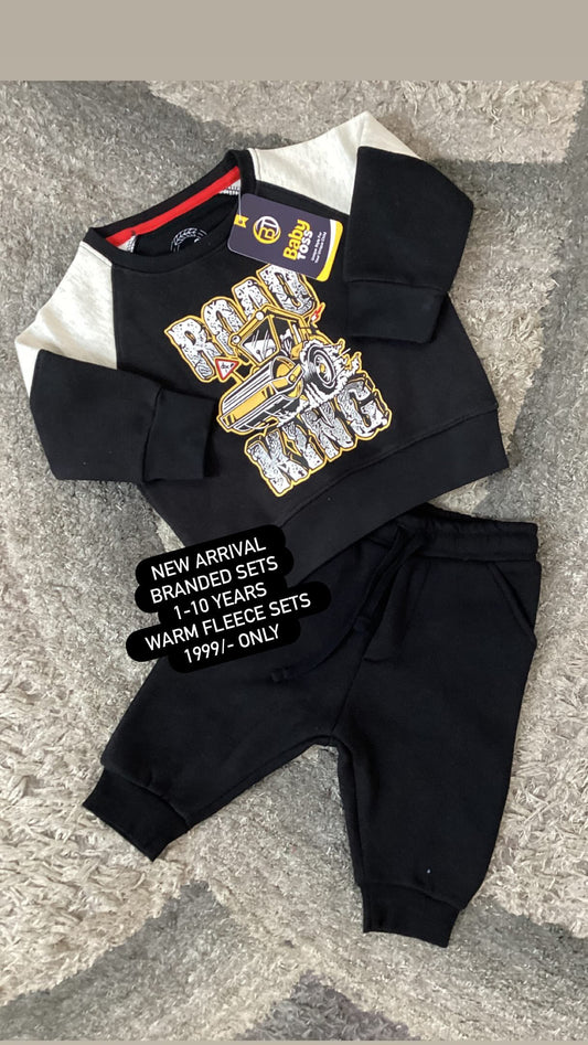 Kids Boys Affordable Baby Outfits –- Winter Fleece Warm Branded Track Suit