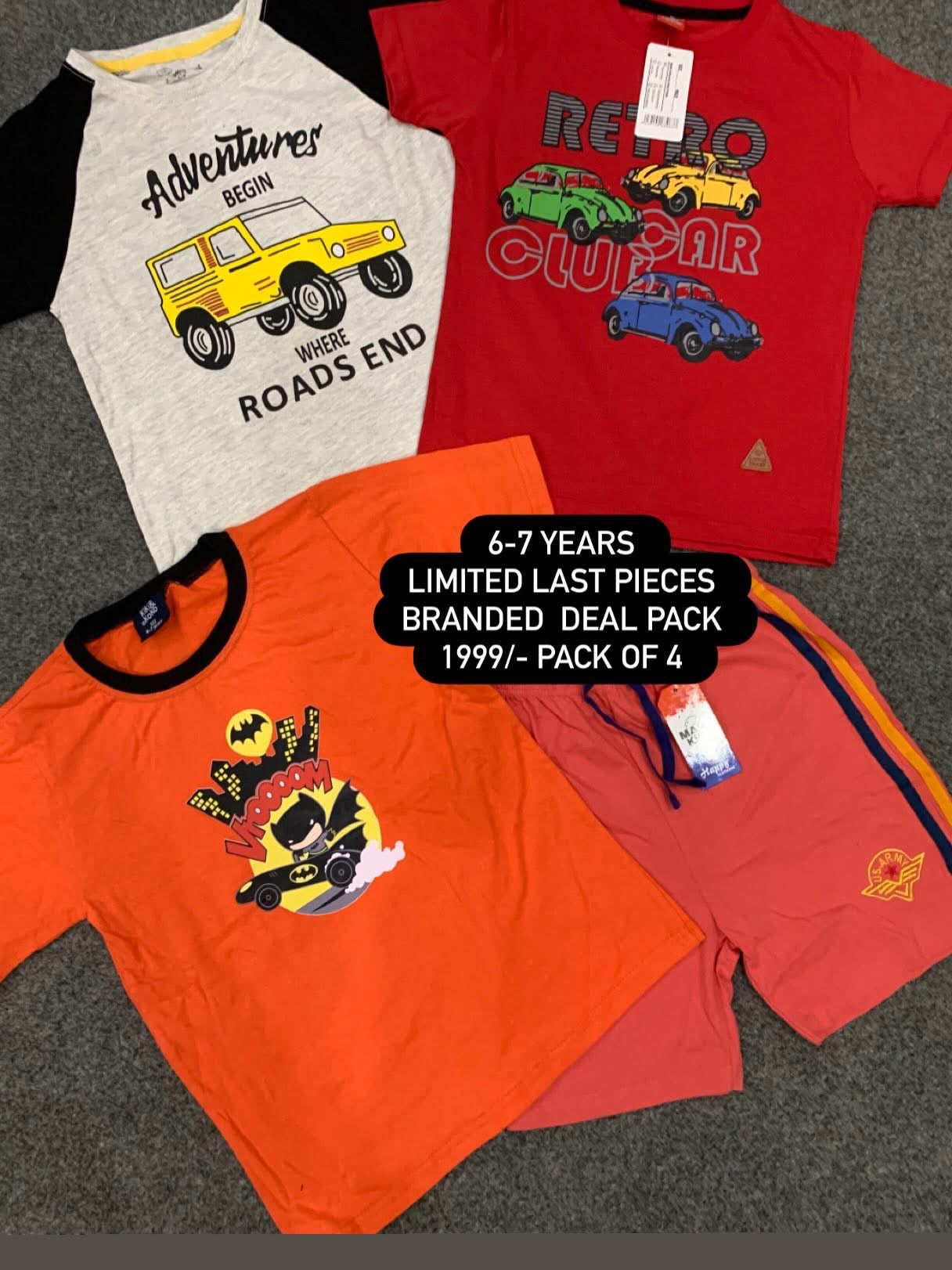 Kids Affordable Collection 2026: Kids Boys Branded Packs Deal Summer Sale 6-7 Years