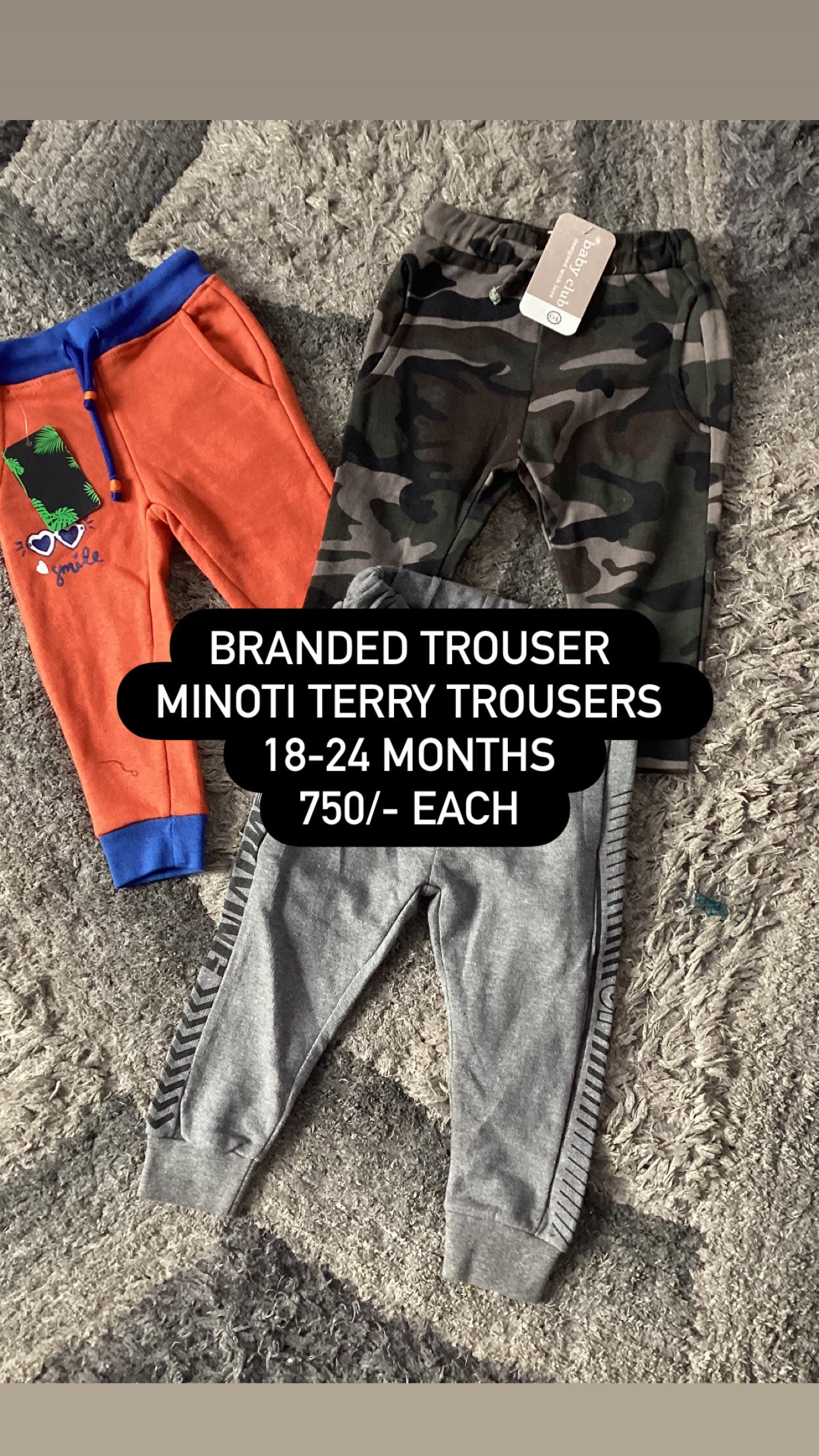 Kids Infant Girls Boys Affordable Baby Outfits –- Winter Warm Trousers Branded fleece