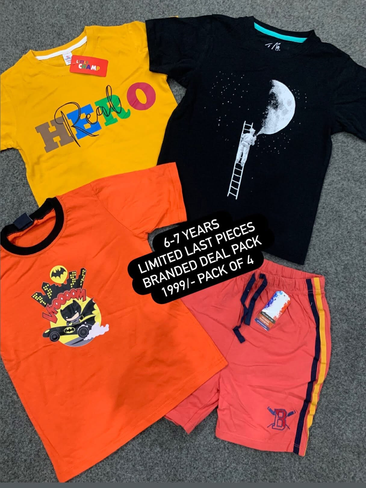 Kids Affordable Collection 2026: Kids Boys Branded Packs Deal Summer Sale 6-7 Years