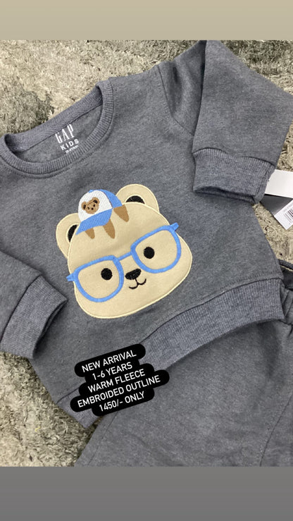 Kids Girls Boys Affordable Baby Outfits –- Winter Fleece Warm Imported Branded Track Suit