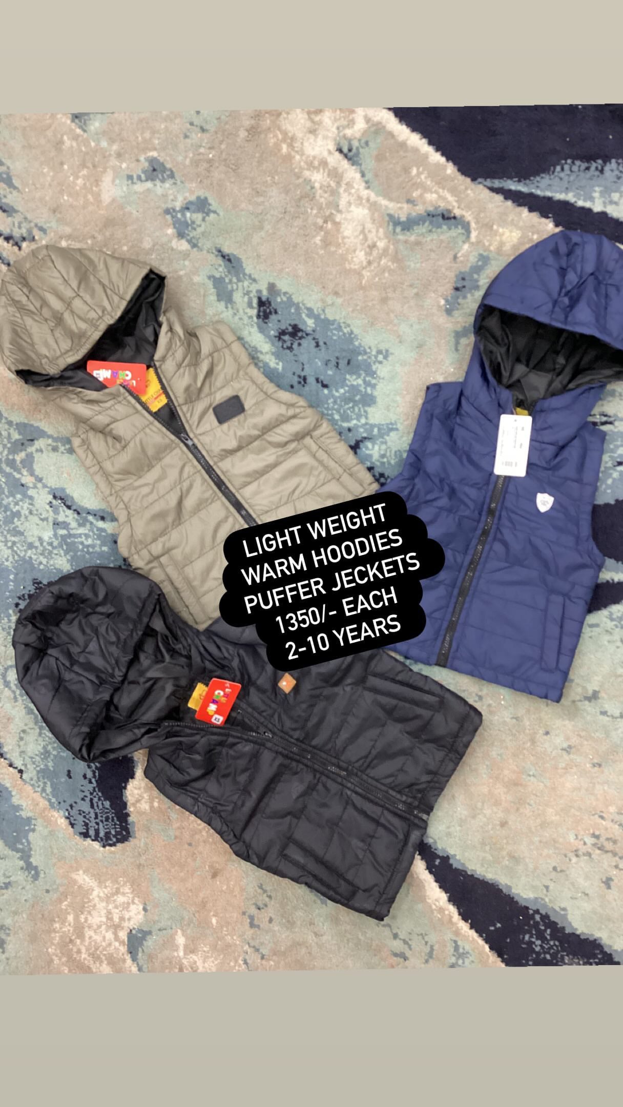 Kids Girls Boys Affordable Baby Outfits –- Warm Puffer Jacket Branded Winter Sleeveless