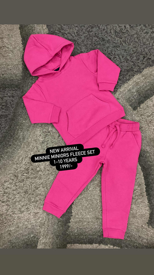 Kids Girls Affordable Baby Outfits –- Winter Original Minnie Fleece Hoodie with Trouser