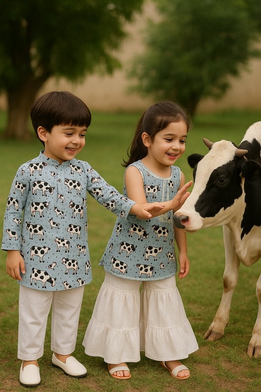 Celebrate Eid in style! Kids Girls Summer Lawn Bakra Print – New Arrival perfect for 2025 Eid fashion