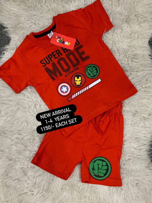 Kids Girls Boys Affordable Baby Outfits –- Summer New Arrival Original Branded Shirt with Shorts