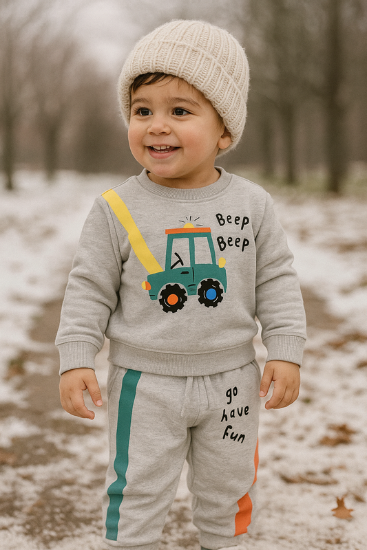 Kids Girls Boys Affordable Baby Outfits –- Winter Fleece Warm Imported Branded Track Suit
