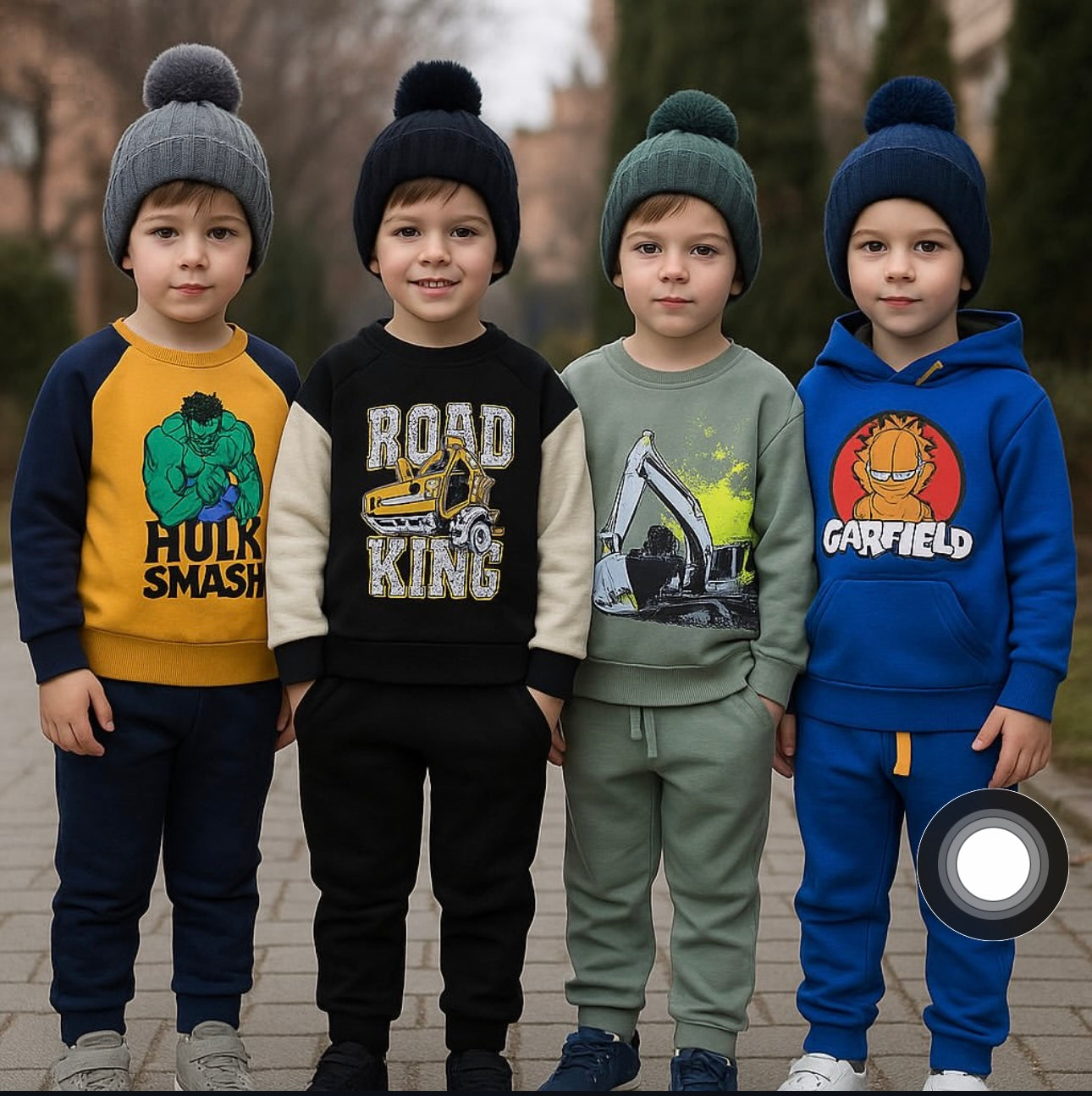 Kids Boys Affordable Baby Outfits –- Winter Fleece Warm Branded Track Suit