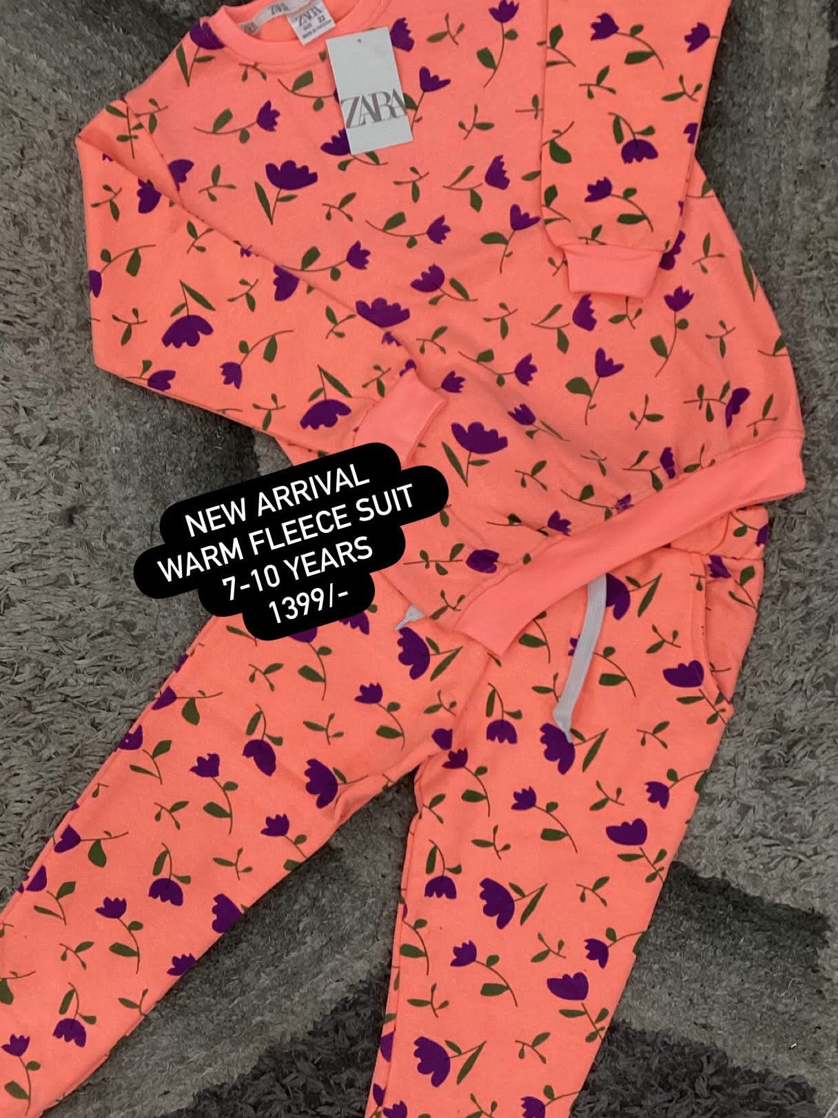 Kids Girls Affordable Baby Outfits –- Winter Warm Fleece Track Suit