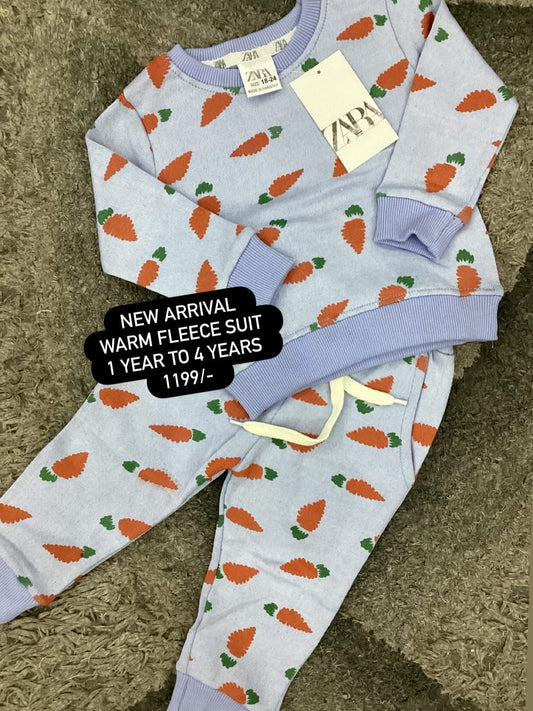 Kids Girls Boys Affordable Baby Outfits –- Winter Warm Fleece Track Suit