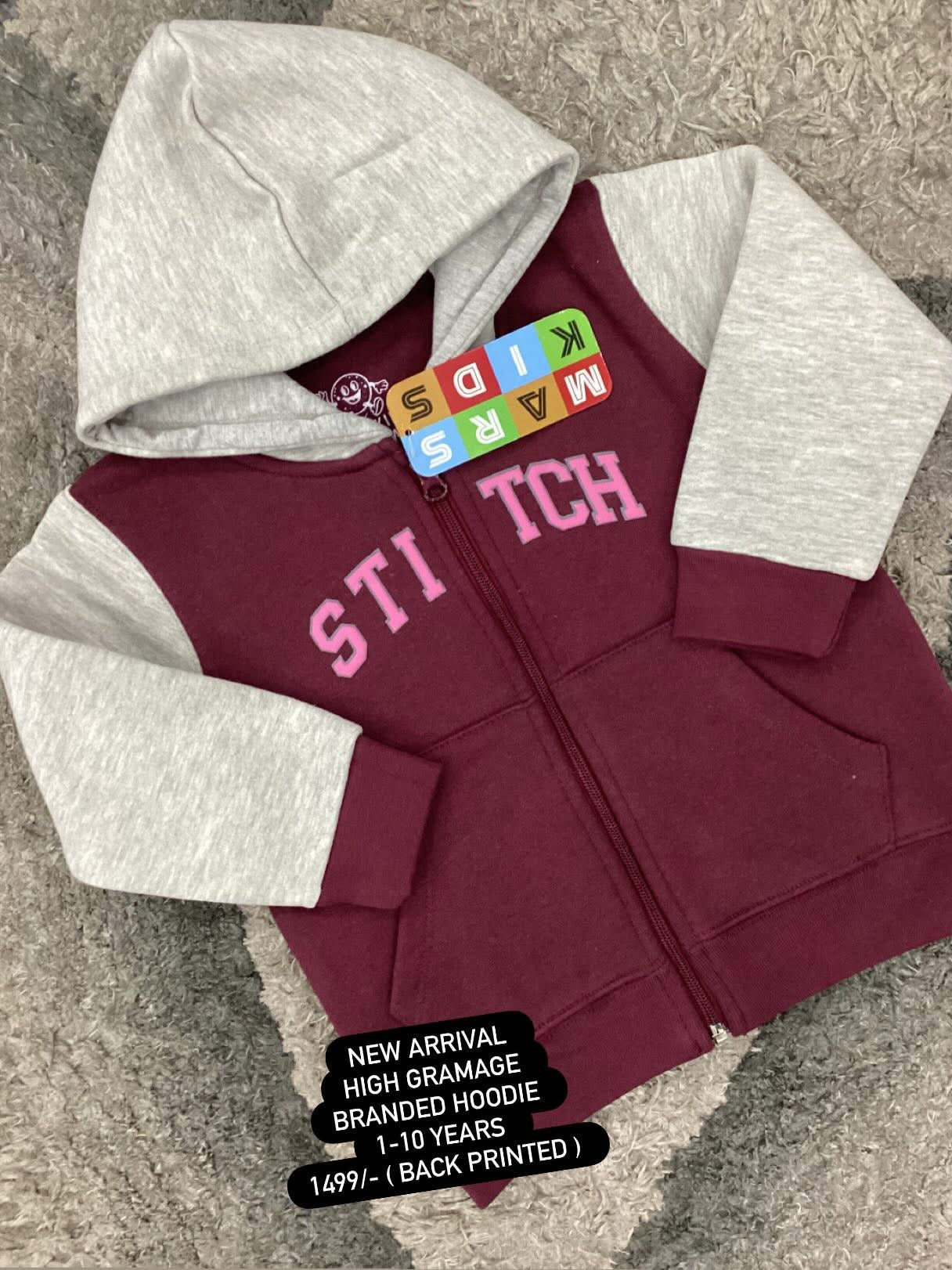 Kids Girls Boys Affordable Baby Outfits –- Winter Warm Fleece Hoodie Branded Imported