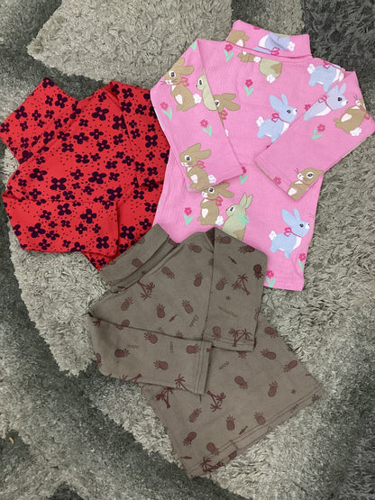 Kids Girls Affordable Baby Outfits –- Winter Warm Branded Hi Necks