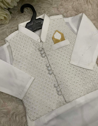 Kids Ramadan & Eid Collection 2026: Boys Branded Cotten Kurta and Trouse with Embroided Waistcoat
