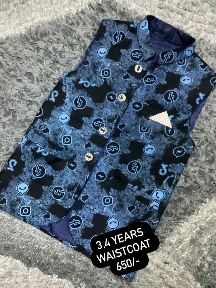 Kids Ramadan & Eid Collection 2026: Boy Branded Kurta/Trouser/Waistocat 3 Piece Suit