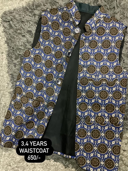 Kids Ramadan & Eid Collection 2026: Boy Branded Kurta/Trouser/Waistocat 3 Piece Suit