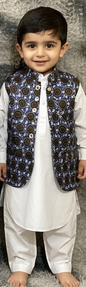 Kids Ramadan & Eid Collection 2026: Boy Branded Kurta/Trouser/Waistocat 3 Piece Suit