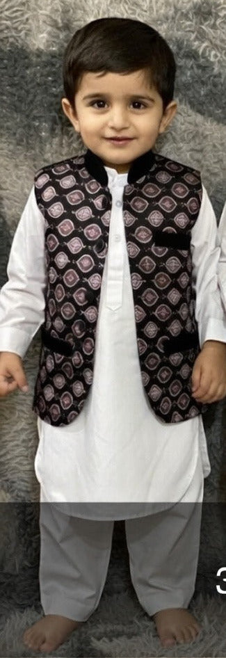 Kids Ramadan & Eid Collection 2026: Boy Branded Kurta/Trouser/Waistocat 3 Piece Suit