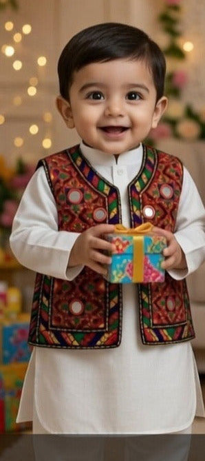 Kids Ramadan & Eid Collection 2026: Boy Branded Kurta/Trouser/Waistocat 3 Piece Suit
