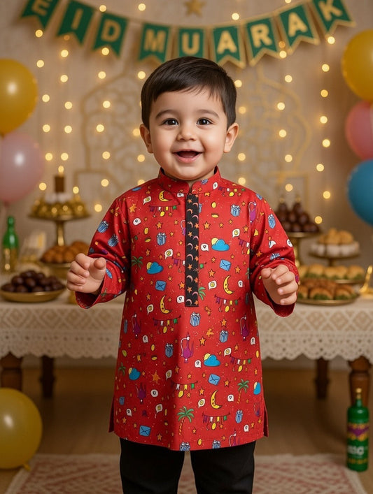 Kids Ramadan & Eid Collection 2026: Boys Branded Lawn Kurta with Trouser