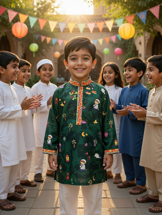 Kids Ramadan & Eid Collection 2026: Boy Branded Lawn Kurta with Trouser