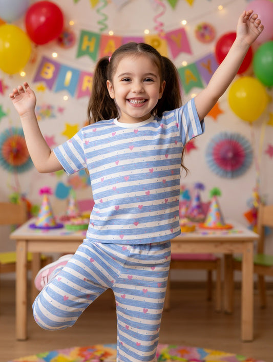 Kids Girls Affordable Baby Outfits –- Summer New Arrivals 2 Piece Shirt with Flapper