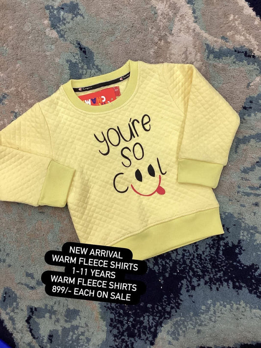 Kids Girls Affordable Baby Outfits –- Winter Fleece Warm Branded Sweat Shirt