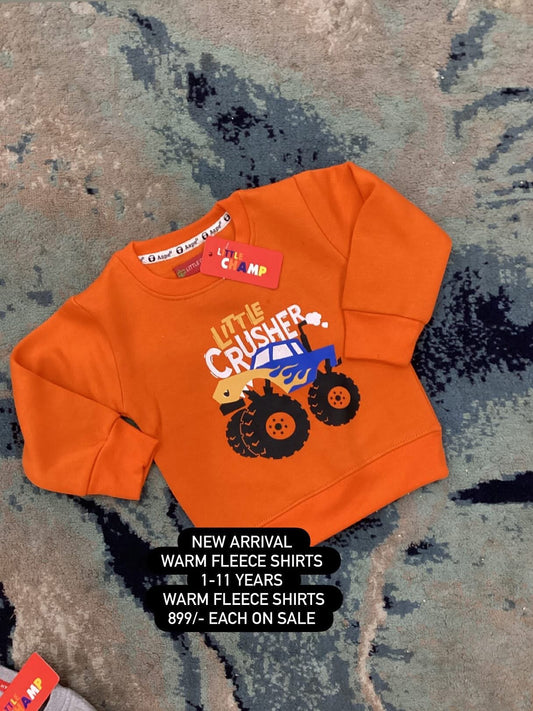 Kids Boys Affordable Baby Outfits –- Winter Fleece Warm Branded Sweat Shirt