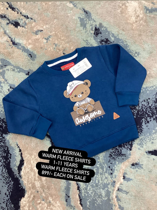 Kids Boys Affordable Baby Outfits –- Winter Fleece Warm Branded Sweat Shirt