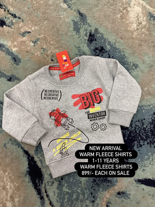 Kids Boys Affordable Baby Outfits –- Winter Fleece Warm Branded Sweat Shirt