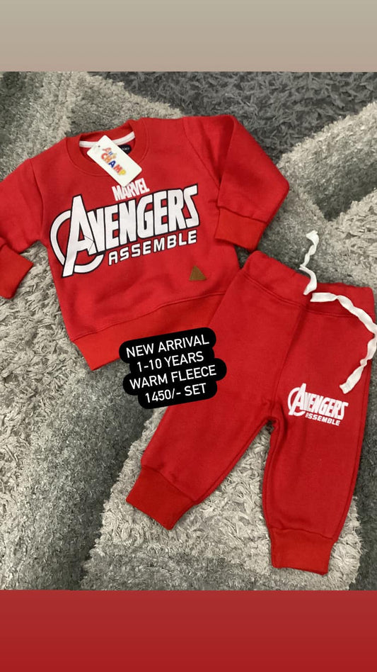 Kids Girls Boys Warm Fleece Winter Warm Track Suits Imported Branded