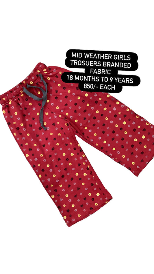 Kids Girl Affordable Baby Outfits –- Printed Branded Cotton Trousers