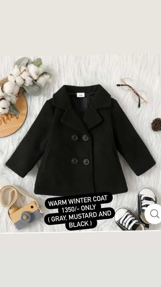 Kids Girls Boys Fleece Winter Warm Long Coat Imported Branded