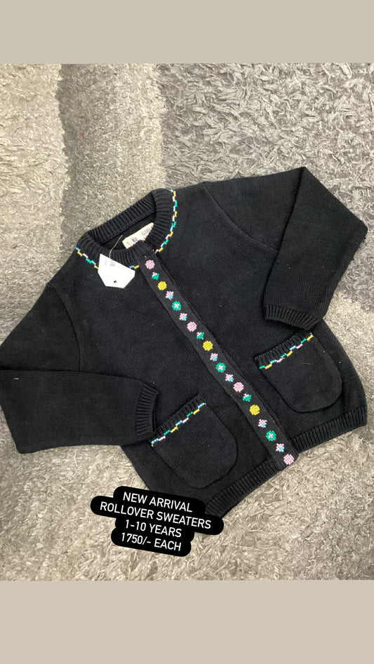 Kids Girls Button Affordable Baby Outfits –- Winter Original Minnie Miunors Button Sweater